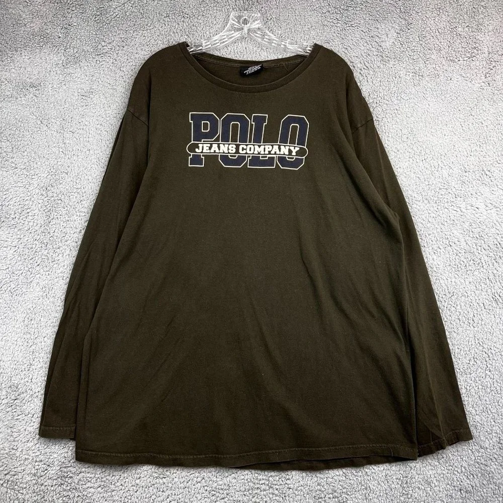 Ralph Lauren Polo Sport Shirt Size XL Green Long Sleeve Spell Out Logo - Picture 1 of 8
